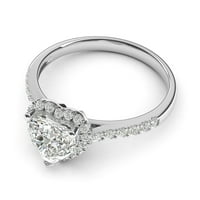 10k bijeli zlato simulirani dijamantni halo za angažman u obliku srca sa bočnim kamenjem obećava mladenkini prsten