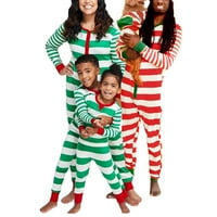 Porodica koja odgovara Božićne pidžame Žene Striped Jammies Muška odjeća za spavanje s odjećom s dugim