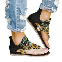 Adviicd čipke udružene sandale gležnjače i metalne kopče ravne sandale za žene trendi