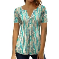 Ženska majica Ballsfhk Bluza Vintage Ispis Kratki rukav Ležerne prilike Basic Top Pulover Ljetni vrhovi za žene Trendy