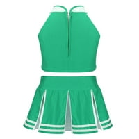 Djevojke navijački kostim odijelo gornje gornje od gornje suknje, veličine 6- zeleno 14