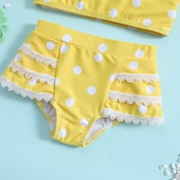 Dječja kupaća odijela za djevojke mjeseci ljetne male djevojke čipke točke printova ruffles dva kupa kupa kupa kupaći kostim s kratkim hlačama