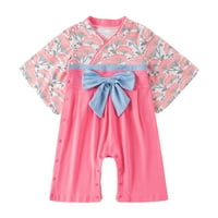 Onesie bebe kombinezon za bebe Girls cvjetni proljetni ljetni dugi rukav luk kravata japansko kimono