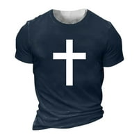 Košulje Corashan Muns, ljetni kratki rukav okrugli vrat Europska veličina Cross Print Pulover Majica, majice za muškarce