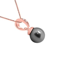 Aone nakit 1. Carat Crni biser i prirodni dijamantski dizajn za suzanje Ogrlice za žene za žene izrađenu