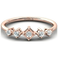 Diamond Minimalistički prsten, 10K čvrsti zlatni prsten, zaručnički prsten, vjenčani poklon, dainty