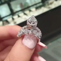PJTEWAWE karoserija nakit srebrnim osnivanjem prstena za delikatne dizajn čvor set Diamond modni prsten