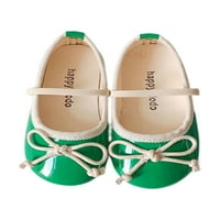 Welliumiy Girls's Flats Bowknot Haljine cipele za cipele na princezi School Ballet Flat Party Casual Lipan Mary Jane Green 8toddlers