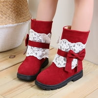 Kid cipele Princess moda Bowkont pamučne čizme za snijeg kože tople princeze Ankete jesenje i zimske