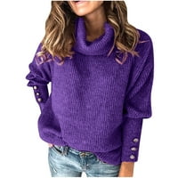ZEDKER džemperi za žene, ženski kabelski pleteni džemper ženski kornjač pleteni džemper duks dugih rukava