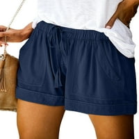 Gomelly Dame kratke vruće hlače Solidne boje Ljeto plaža Kratke hlače Baggy mini pantne žene Havaji