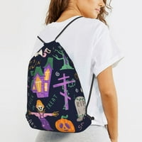 Putnički ruksak za crtanje, smiješan crtani karton Halloween Dizajn Vodootporna torba za teretanu za žene, s