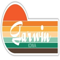 Garwin Iowa naljepnica Retro Vintage Sunset City 70s Estetski dizajn