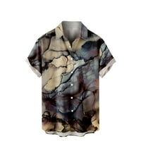 Kravata majica za muškarce s kratkim rukavima dolje majica Summer Hawaiian party casual streetwear smeđa