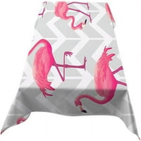 Flamingo Stolcloths tropsko ljeto Pink Bird Geometrijski svijetlo siva pozadina stol krpe Pravokutni