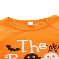 Canrulo Toddler Dojenčad Kids Dječji djevojke Halloween Pismo Ispis vrhovi prugasti pantalone naranče