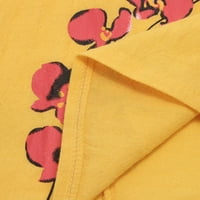 Ženske košulje pamučno posteljina cvjetni tiskani ljetni vrhovi za žene Crewneck Vintage Casual Dailywer bluza