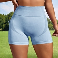 Žene Workout Yoga kratke hlače Čvrsta štamparija Yoga Tkanina za teretanu svijetloplava plava l