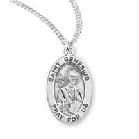 St. Genesius sterling srebrna ogrlica od medalje