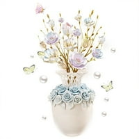 KidLove zidne naljepnice, reljefne tapete za cvijeće u obliku vaze, kreativno samoljepljivo vodootporno