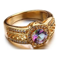 Do 65% popusta na AMLBB prstenove za žene umetnute šareni kamen europski i američki šareni transportni zlatni prsten na klirensu