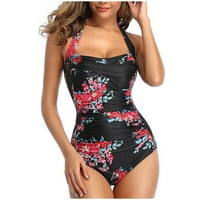 AVITICD PLUS size kupaći kostim za žene kupaći kostimi Ženski kupaći kupaći kostim bikini kupaći kostim crveni cvjetni 3xl