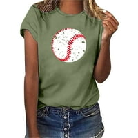 Vrhovi bez rukava Žene Zelena pamučna majica dugih rukava Žene Ležerne prilike za bejzbol sisak kratkih