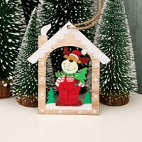 Božićni viseći drveni ukrasi šuplji rezoviljki Oznake od drveta Oznaka drvenih bauhlija rustikalni ukrasi