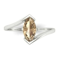 CT Sjajno markiza Cleani simulirani dijamant 18k bijeli zlatni pasijans prsten sz 7.25