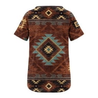 Jsaierl ženske majice kratkih rukava zapadno aztec Ispis grafičkih tina kauzalni loos fit vintage bluza vrhova lagana