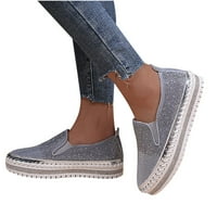 Annuirheih Ženske cipele Okrugli prst Trendy Rhinestone ravne dne i debele donje papučevne cipele 4 $ OFF 2. artikal