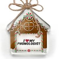 Ornament tiskan jednostran sam srcem vole moj fonolog božićno neonblond