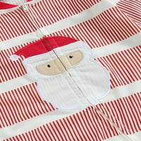 Bagilaanoe Newborn Baby Girginje Božićne foots Rompers Stripe Santa uzorak dugih rukava + traka za glavu