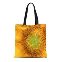 Platno tote torba zelena fibonacci prirodni cvjetajući narančasto zlatni omjer Zatvori trajni torba