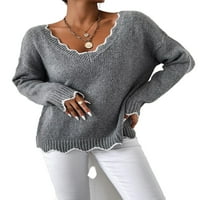 Ženski džemperi Ležerne prilike puloveri za vrat Gray M