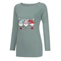 SPEMM božićne žene majice za žene pulover s dugim rukavima tiskanim majicama za žene