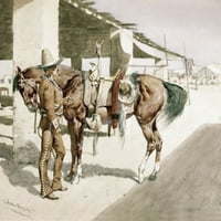 Rural Guard-Mexico, Frederic Remington, akvarelni poster Print