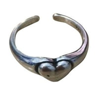 Heiheiup Vintage Ring Girls Gift Heart Hearts Ženski nakit Podesivi pribor Vintage prstenovi