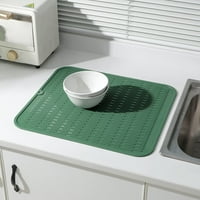 Silikonska mat za sušenje za višestruko korištenje, lako čisto, ekološka, ​​ekološka prostirka otporna na toplinu za kuhinjski brojač ili sudoper, hladnjak ili ladicu Green XXL