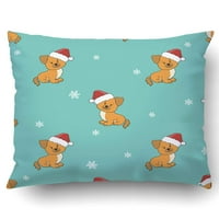 Božićni uzorak Xmas sa slatkim štenadima u Santa šeširi jastučni jastuk CASS CASS CASE jastuk