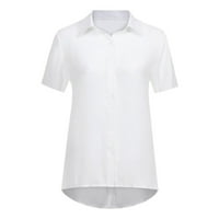 Podplug moda Ženska majica Office Office Ladies obični bluza s kratkim rukavima