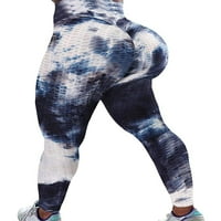 Ženske hlače visokog struka Yoga Hlače TUMMIJA Vježba Ruched guza Podizanje rasteznih tajica teksturirane