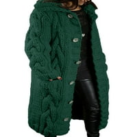 WorcNote Women gumb spušta Cardigan Cardigan džemper gradijentna zima topla otvorena prednja jakna dugih