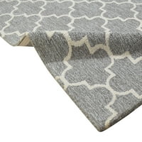 Siva vunena tepih 4 '6' Moderna ručna tepih za marokal TRELLIS SOBA tepih