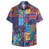Polo košulje za muške pamučne posteljine kratkih rukava Ležerna majica Havajska majica havajska majica
