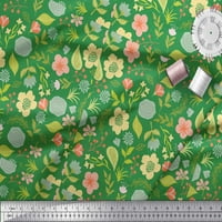 Soimoi Green Pamuk poplin tkaninski list cvjetni otisak šivaći tkaninu dvorište široko