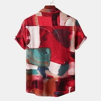 Muške modne košulje dolje Vintage tiskana majica kratka rukava majica Ležerna majica Odštampana majica Havajska sitnica za muškarca
