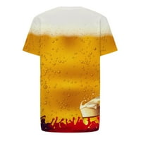 Mens grafički tees Regular Fit Casual okrugli vrat Kratki rukav Realistična 3D tiskana festival piva majica