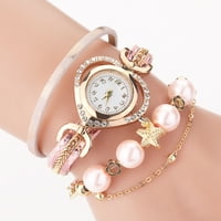 Feledorashia sat za žene zaljubljene poklone za žene Vintage Shining Pearl narukvica biranje analogni kvarcni ručni sat