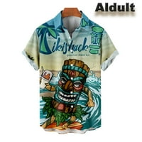Elbourn za odrasle Kids Havajska majica s kratkim rukavima prema dolje Grafički džepni košulje za prsa